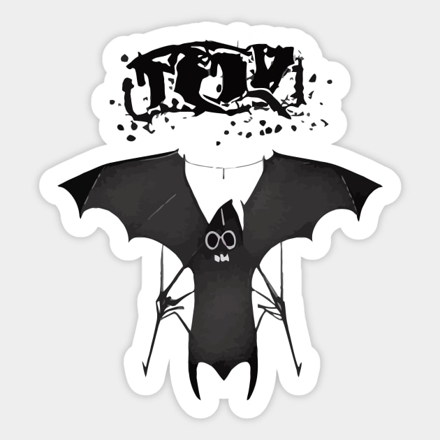 Weird Bat Halloween Creature Sticker by MindGlowArt